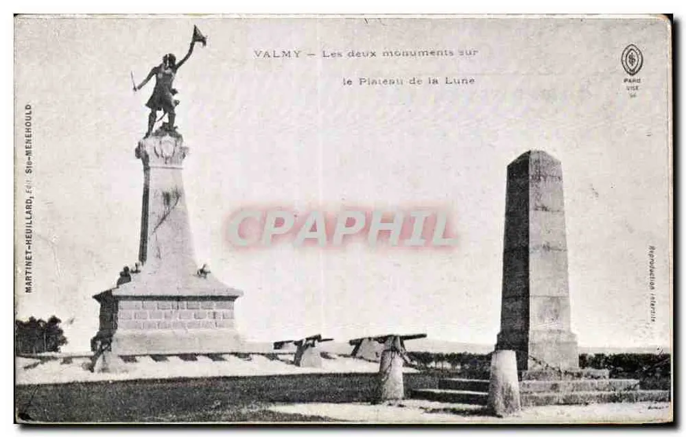 Valmy — Die beiden Denkmäler auf dem Plateau de la Lune — Martinet-Beuillard, Verlag Saint-Menehould - Vorderseite