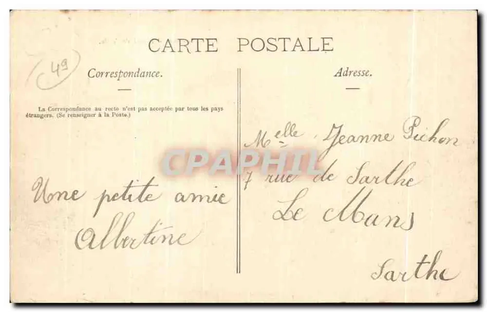 Saumur - Prefeitura — editor Rois Savarit, n°49 - Verso