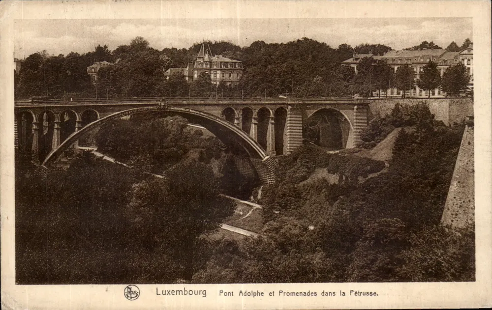 Luxemburg — Pont Adolphe und Promenaden in der Pétrusse — Verlag J. L. S. (N.ELS) - Vorderseite