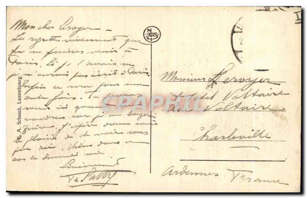 Luxemburg — Pont Adolphe und Promenaden in der Pétrusse — Verlag J. L. S. (N.ELS) - Rückseite