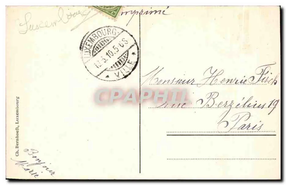 Luxemburg — Grund und Oberstadt — Ch. Bernhoeft, Luxemburg - Rückseite