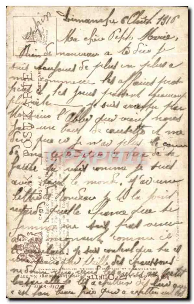Luxemburg. Der Bock und die Unterstadt von Grund — Bockfelsen mit Unterstadt Gruen - Rückseite