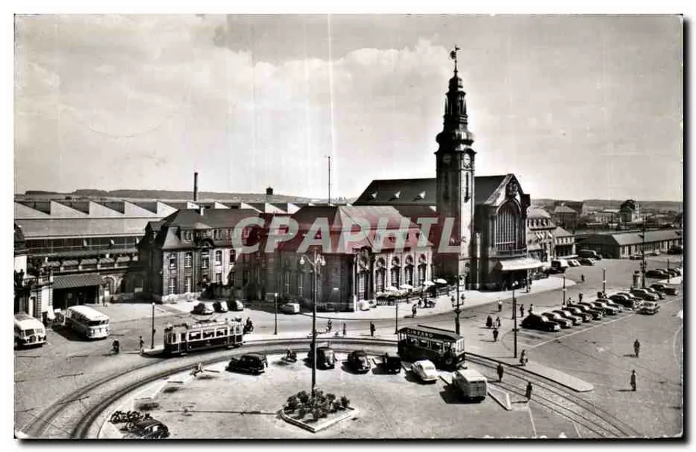Luxemburgo — Estação Central — Foto Messageries Paul Kraus - Frente