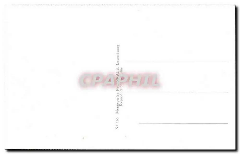 Luxemburgo - Plateau do Rham — Messageries Paul Kraus, n° 165 - Verso