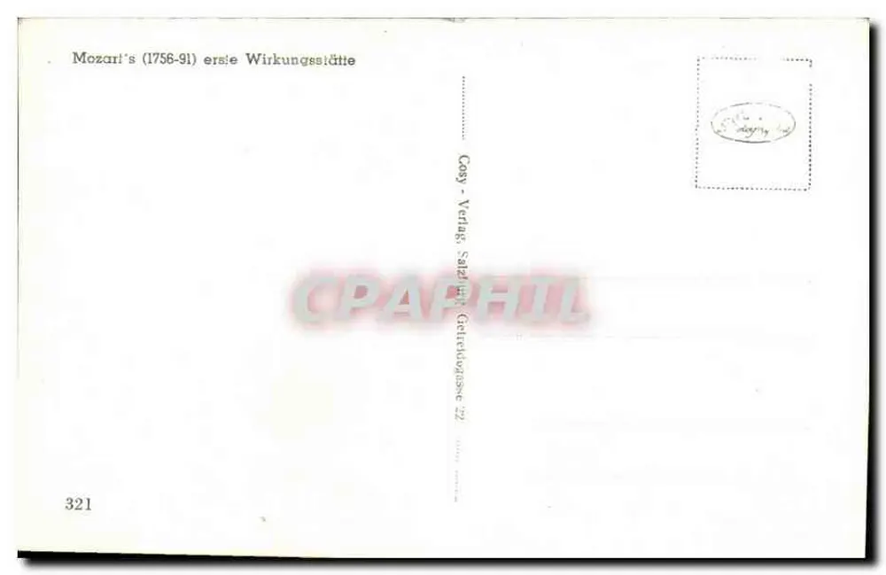 Salzburg — Geburtsort von Mozart — Cosy-Verlag, Serie 321 - Rückseite