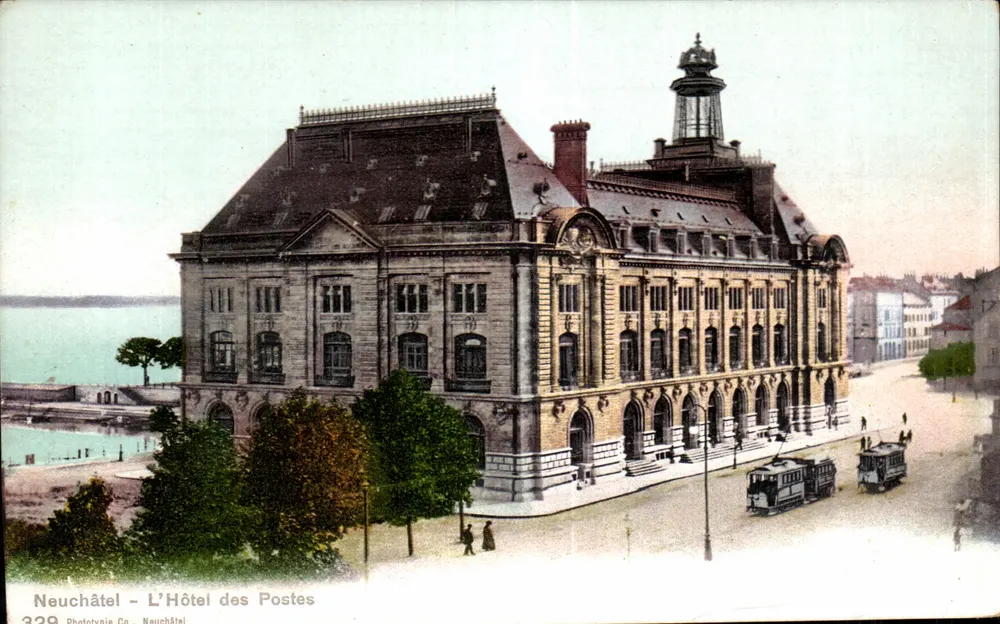 Neuchâtel — L'Hôtel des Postes — Phototypie Co. n°329 - Recto