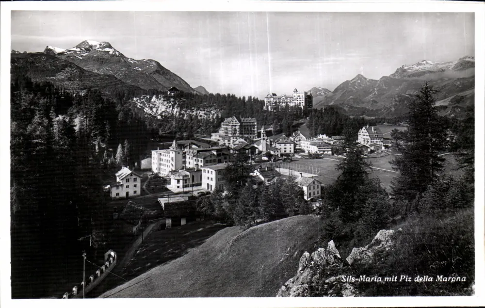 Sils-Maria com Piz della Margna — vista panorâmica — número de série não visível - Frente