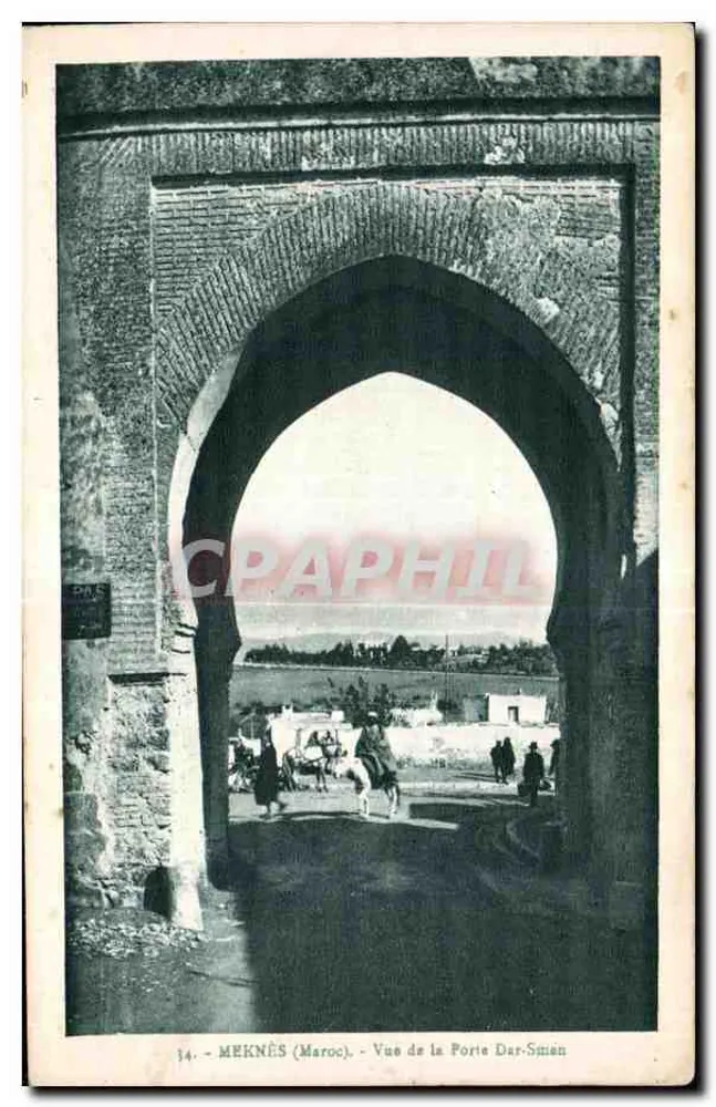 Meknès (Marokko) — Ansicht der Porte Dar-Smen — Verlag Phototypie Alençon, Nr. 34 - Vorderseite