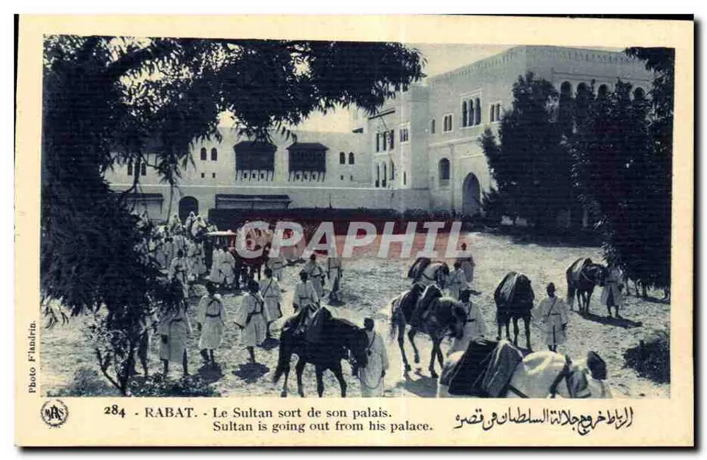 Rabat - Der Sultan verlässt sein Schloss — Photo Fianarin, n° 284 - Vorderseite