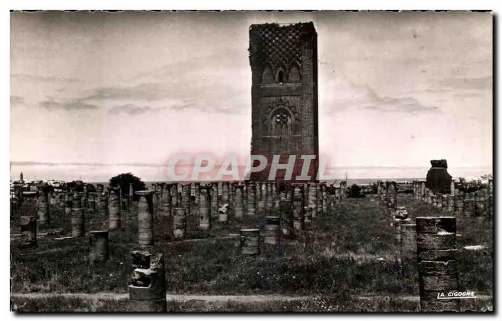 Rabat — Hassan-Turm und Ruinen der alten Moschee — Edition « La Cigogne » - Vorderseite