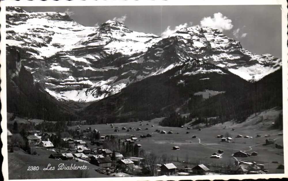 Les Diablerets — widok panoramiczny z zimnych gór — Wydawnictwo Photo, Pascal Lauanne, nr 2380 - Awers