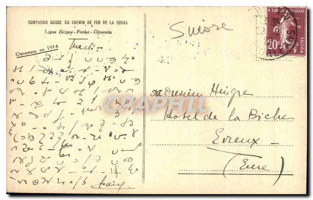 Vale do Reno (Grisões) — Em Sedrun — Agência de Paris - Verso