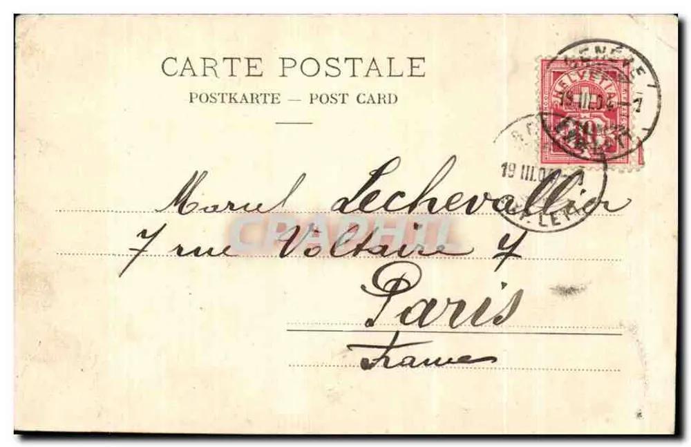 Genève - Place Neuve — editor C.P.N. 1147 - Verso
