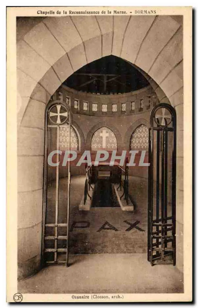Kapelle der Erkenntnis der Marne — Ossuar von Closson — Dormans - Vorderseite