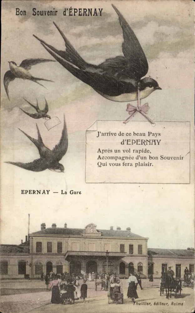ÉPERNAY — La Gare — Thulllier, éditeur, Reims - Vorderseite
