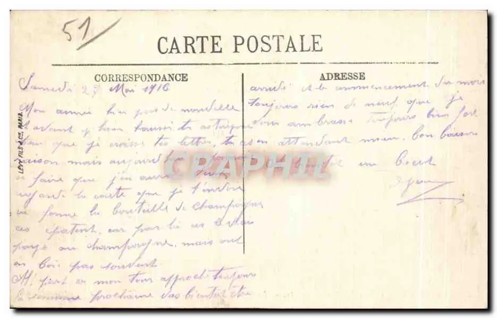 ÉPERNAY — Coteau de Mareuil-sur-Ay — Die Schleuse — LL. — N° 56 - Rückseite