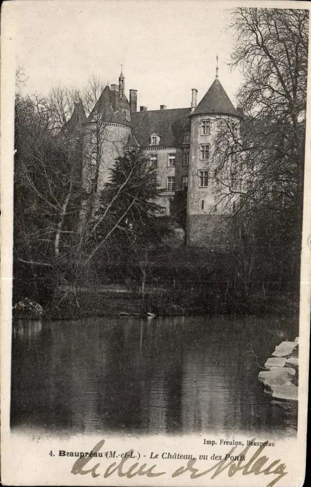 Beaupreau (M.-et-L.) — Le Château vu des Ponts — Imp. Freulon, Beaupreau - Vorderseite