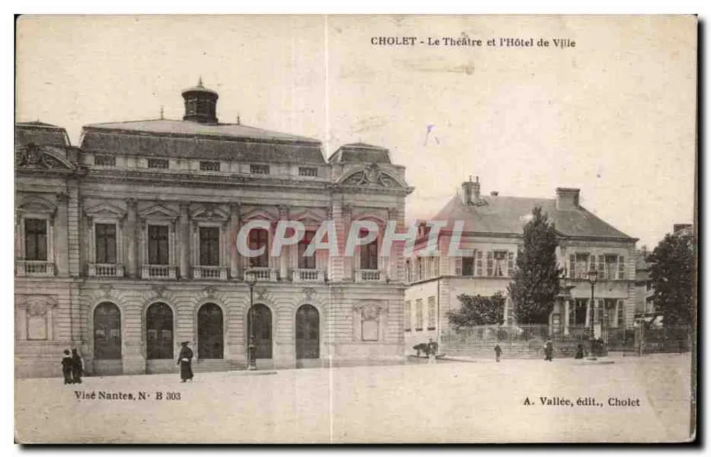 Cholet - Das Theater und das Rathaus — A. Vallée, Verleger, Cholet - Vorderseite