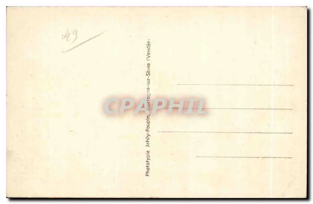 Cholet (M.-et-L.) — Widok z powietrza — Fototypie Jehly-Poupin, Martignac-sur-Sèvre (Vendée) - Rewers