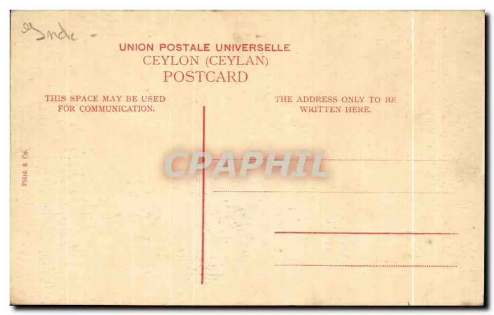 Indigene Fischerboot — Ceylon — Verlag PIRAG & Co. - Rückseite