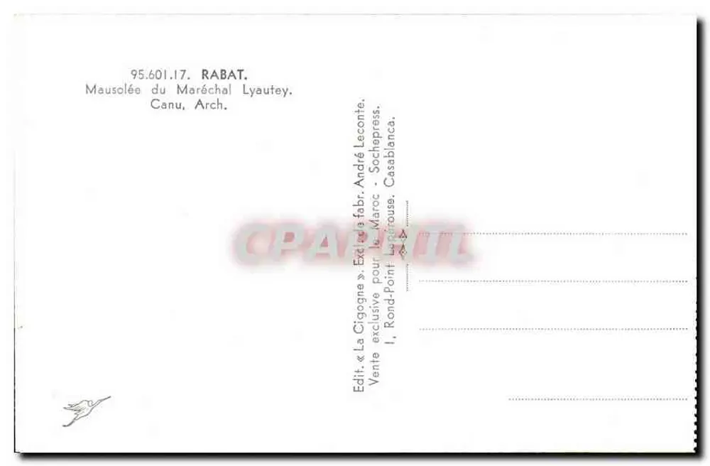 Mausoléu do Marechal Lyautey — Rabat — Ed. « A Coruja » - Verso