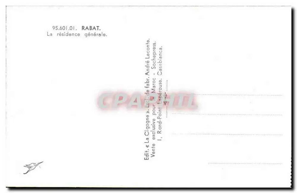 Rabat — A residência geral — A Garça, n° 95.601.01 - Verso
