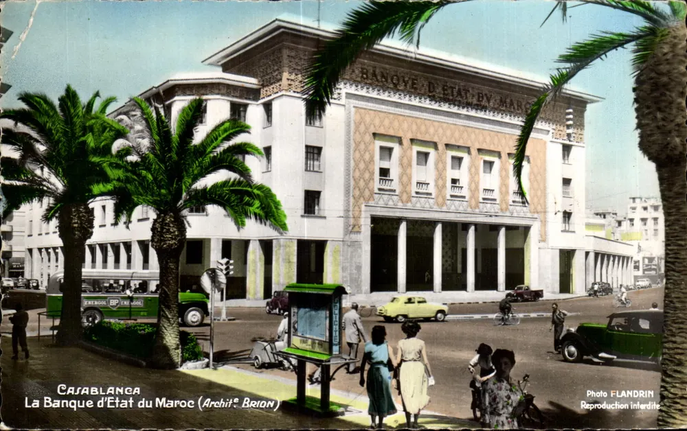 Casablanca — Die Staatsbank Marokkos (Arch. Brion) — Foto Flandrin - Vorderseite