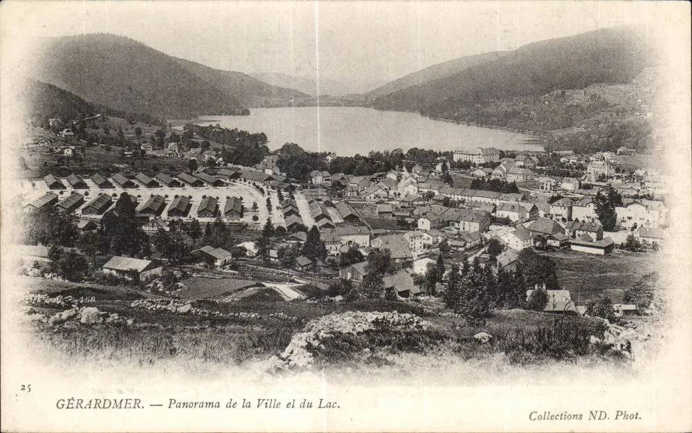 GÉRARDMER — Panorama da Cidade e do Lago. Collections ND. Phot. - Frente