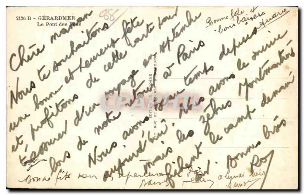 Gérardmer — O Ponte das Fadas — Edição La Bégonie - Verso