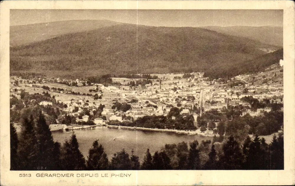 Gérardmer visto do Phény — vista panorâmica — Braun & Oie, n° 5313 - Frente