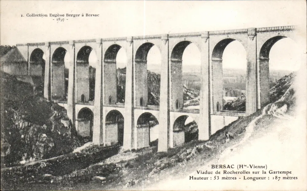 Viaduto de Rocherolles em Bersac — Coleção Eugène Berger em Bersac — 1897 - Frente