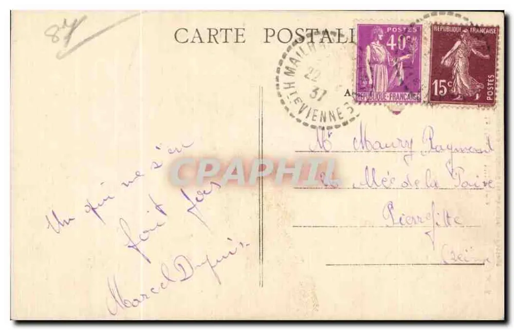 Tal der Benaise bei Cremac (Hte-Vienne) — Landschaft — MFA 627 - Rückseite