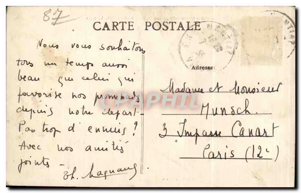 Schaukelsteine von Blond, bei Bellac (Haute-Vienne) — Édit. Miles (Frankreich) - Rückseite
