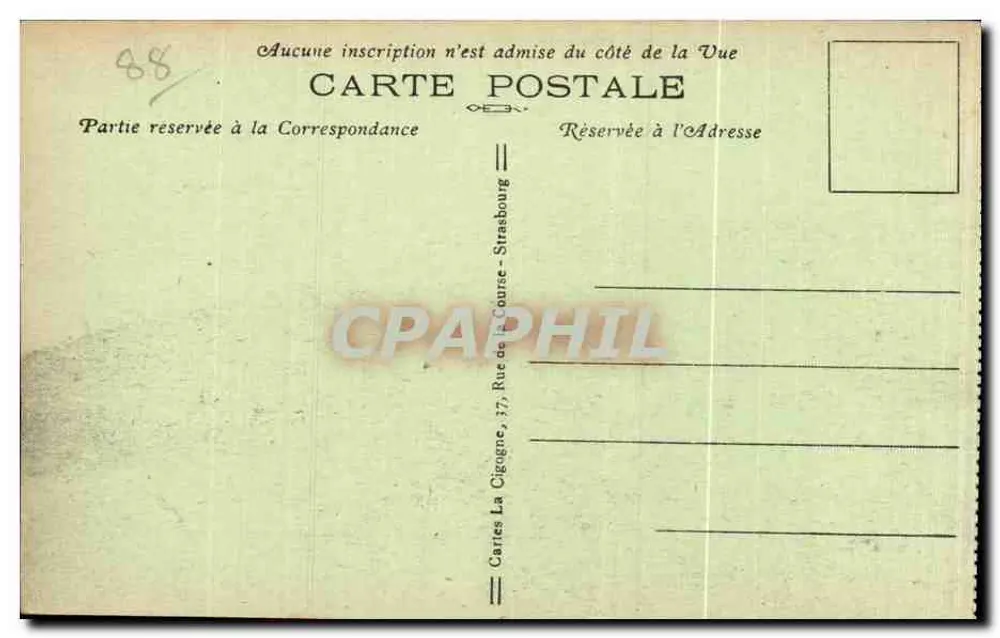 Ballon d'Alsace (alt. 1256 m.) — Der Gipfel von der Straße aus gesehen — Cartes La Cigogne, Straßburg - Rückseite