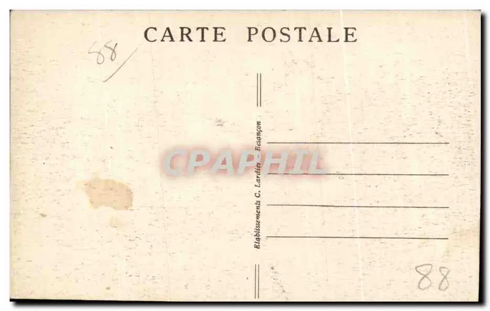 Bussang (Vosges) — Panoramablick auf Bussang und den Drumont — Verlag C. Larétin, Besançon - Rückseite