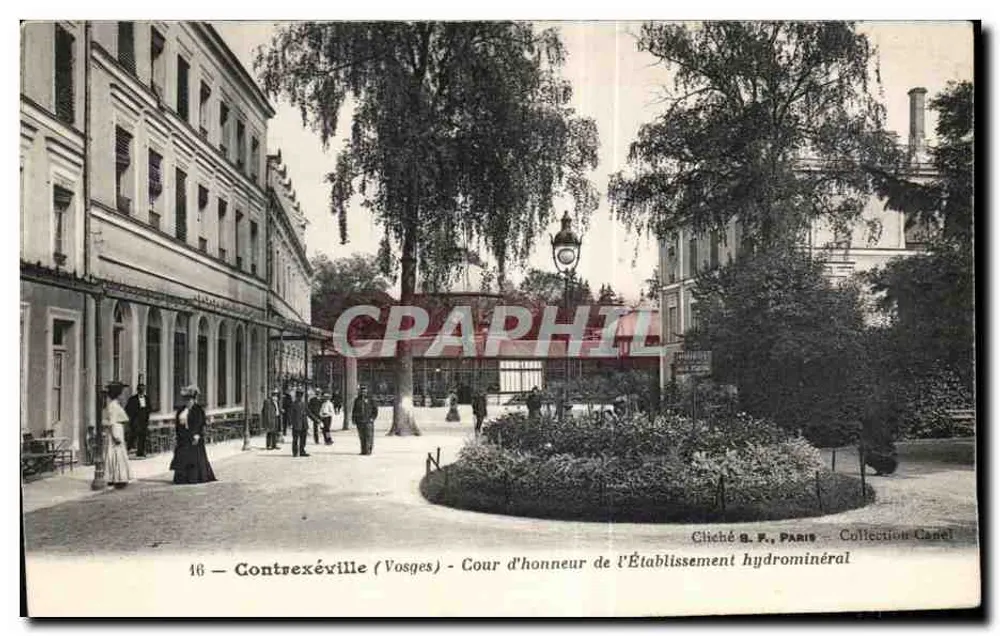 Contrexéville (Vosges) — Cour d'honneur de l'Établissement hydrominéral — Cliché B. F., Paris — Collection Canel - Vorderseite