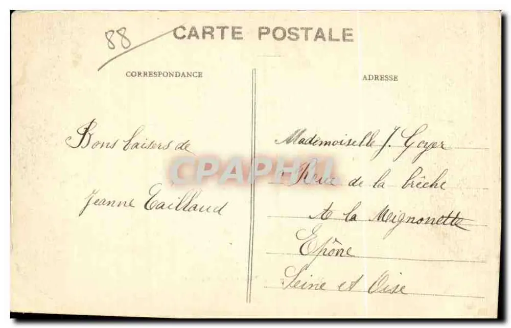 Pomrémé-la-Pucelle (Vosges) — Haus, in dem Jeanne d'Arc geboren wurde — Verlag Ad. Weick, N° 8081 - Rückseite