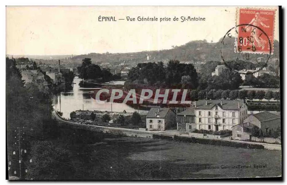 ÉPINAL — Vista generale presa da San Antonio — Edizione Colottra-Tertant, Épinal - Recto