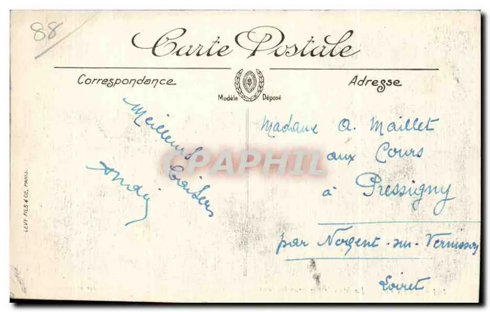 Épinal — A Mosela em grandes águas — Edição dos Magasins Réunis, n° 101 - Verso