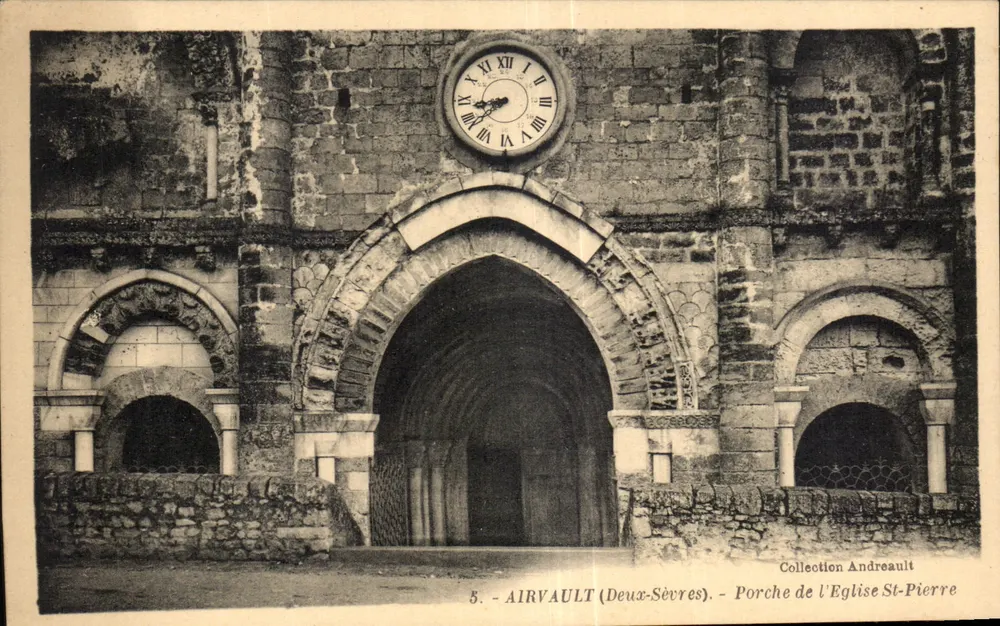 Airvault (Deux-Sèvres) — Portal der Kirche St-Pierre — Sammlung Andreault, n°5 - Vorderseite