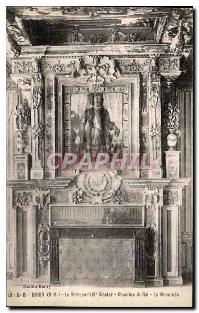Oiron (D.-S.) - Das Schloss (16. Jahrhundert) - Königszimmer - Die Kaminwand - Vorderseite