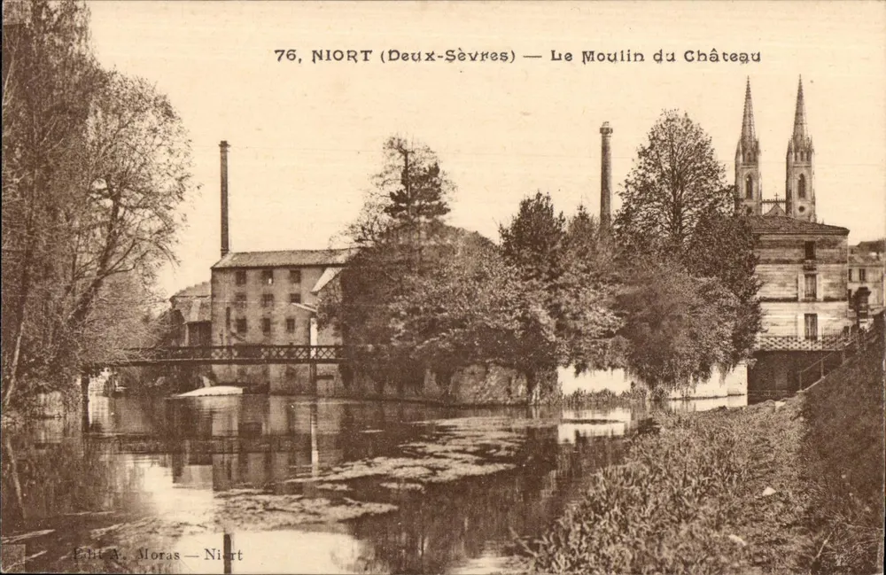Niort (Deux-Sèvres) — Młyn Zamkowy — Wyd. A. Moras — nr 76 - Awers