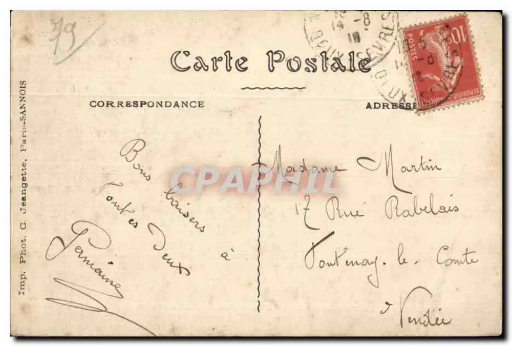 Niort — Igreja de São Etienne — Coleção A. Bouassay - Verso