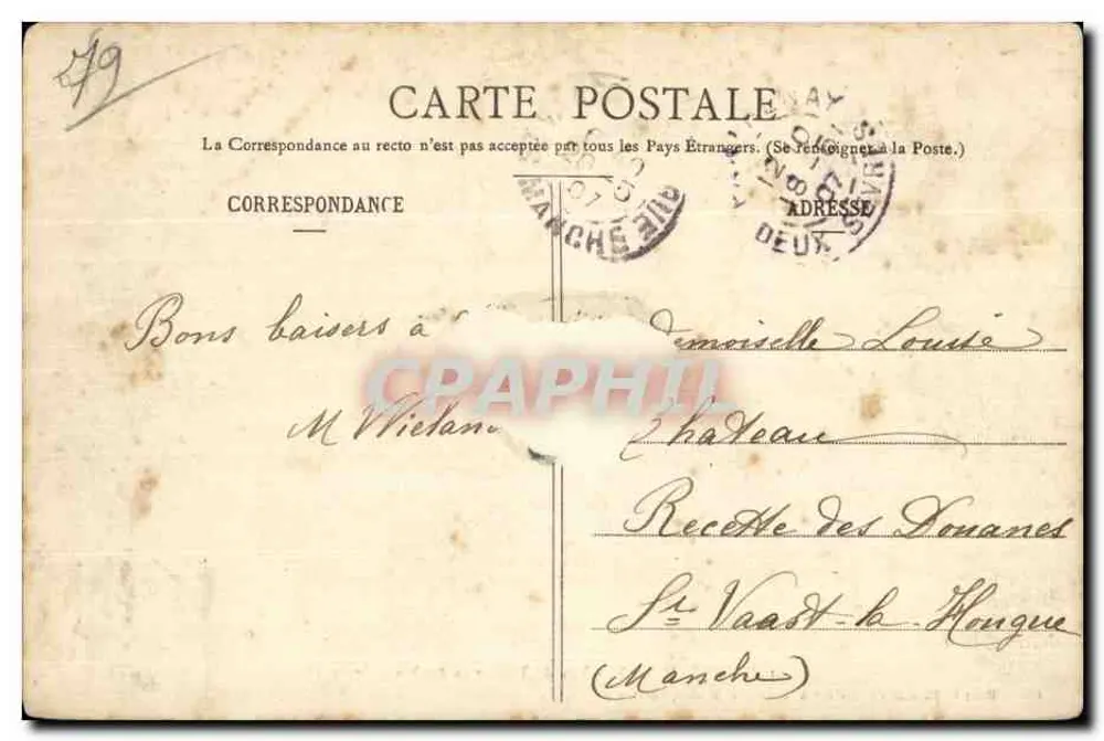Parthenay — Ansicht des Thonnet im Viertel Saint-Paul — Cliché H. et F. Thomas, Sammlung A. Bourdeau, Buchhändler, Parthenay - Rückseite