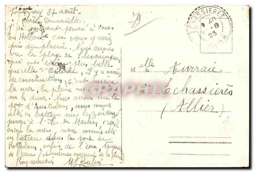 Frau im traditionellen Kleid — humoristisches Gedicht — Lib. Vve Delaharre, Thouars - Rückseite