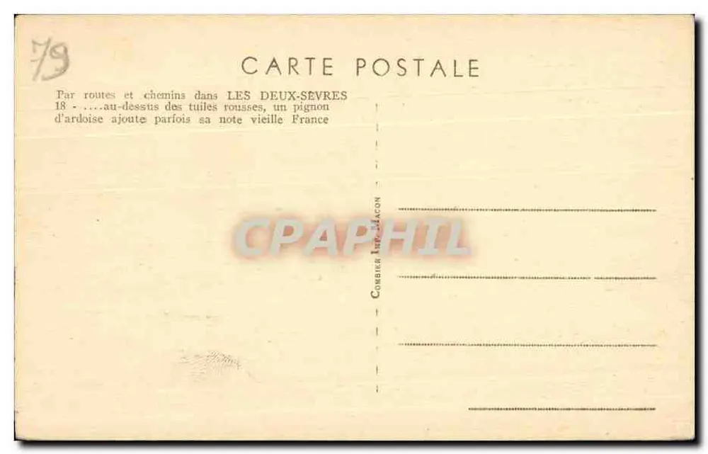 Rotes Ziegeldach — Les Deux-Sèvres — Verlag Cim - Rückseite