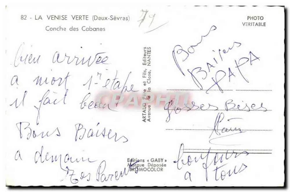 A Veneza Verde (Deux-Sèvres) — Conche das Cabanas — Gaby - Verso