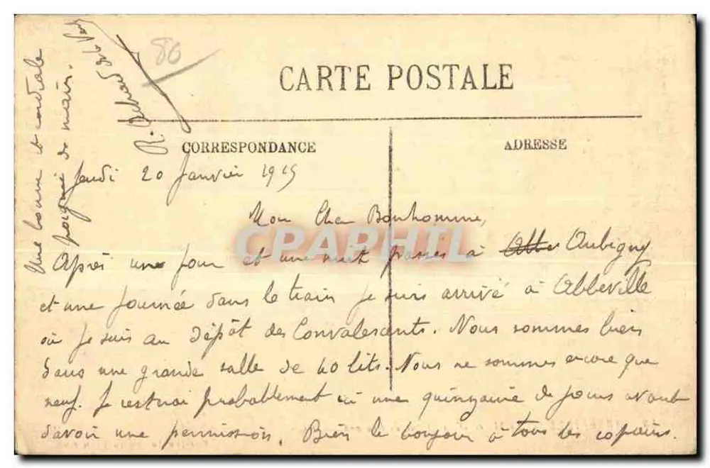 Abbeville — O Museu e a Estátua de Praron — Edição Jourdain-Ternisien - Verso