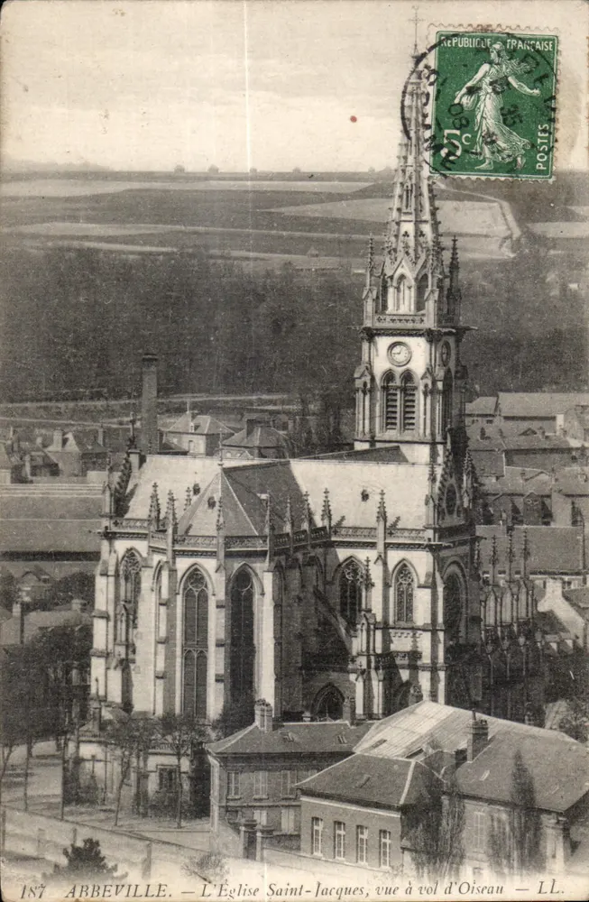 Arbeville — De Kerk van Sint-Jakob, luchtfoto — LL. n°187 - Voorkant