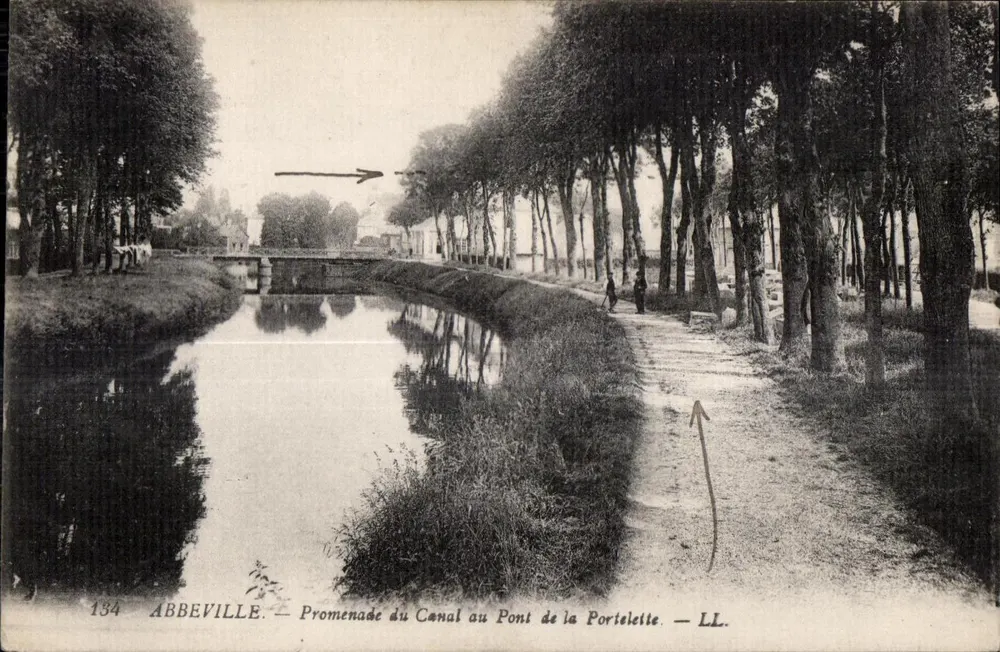 Abbeville — Promenade am Kanal am Pont de la Portelette — LL. — Nr. 134 - Vorderseite